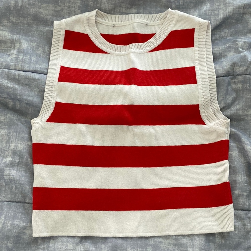 Zara crop top stripped shirt